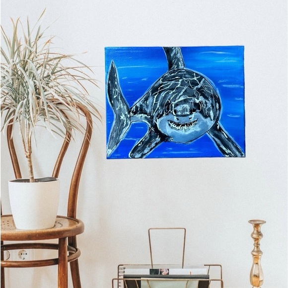 Original “Sharky” Acrylic  Painting on Canvas - Picture 5 of 5